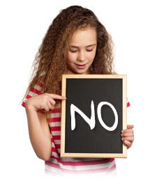 Imagen niña cartel NO